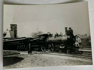 B&w Railroad Photo Ny Nh & H Railroad Locomotive 842 Dedham Ma Vintage Reprint