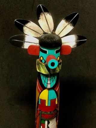 14 " Native American Hopi Cottonwood Kachina " Morning Singer " Signed Dated 2005