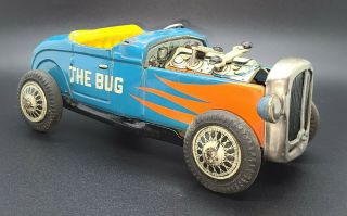 Swell T.  N Nomura The Bug Hot Rod Race Car Tin Friction Powered Toy Made In Japan