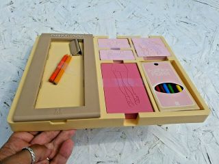 Vintage 1978 Tomy Fashion Plates Design Kit with Rubbing Crayon Frame No.  2508 2