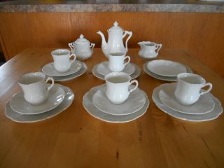 Antique Germany Embossed White Porcelain 22 Pc Child 