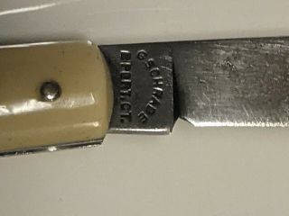 Vintage G Schrade Presto Bone Folding Knife In