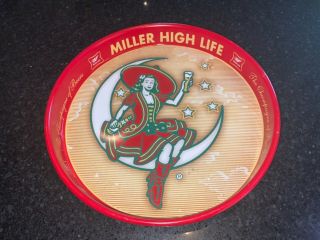 1999 Miller High Life Girl On The Moon Metal Beer Serving Tip Tray