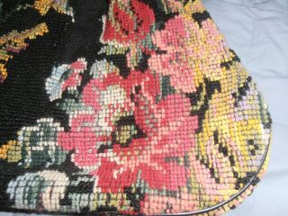 Lg Vintage Carpet Bag Style - Colorful Floral Tapestry Handbag Purse