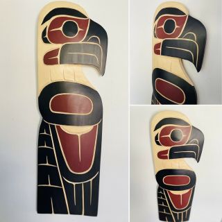 Northwest Coast First Nations 18” Eagle Carving By David Louis,  Squamish