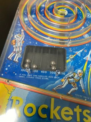 VINTAGE ROCKETS TO THE MOON TABLETOP PINBALL 149 WOLVERINE TOYS W/BOX RARE 3