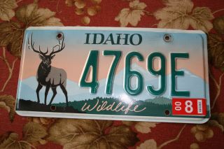 2008 Idaho License Plate - Wildlife Elk Specialty Graphic 4769e