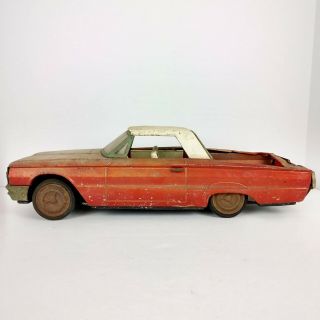 Ichiko 15 " Vintage Japanese 1965 Ford T - Bird Tin Friction Red Coupe Convertible