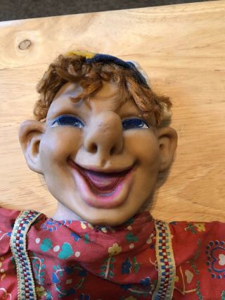 Rare Vintage Hand Puppet - Pixie - Rubber Head And Hair