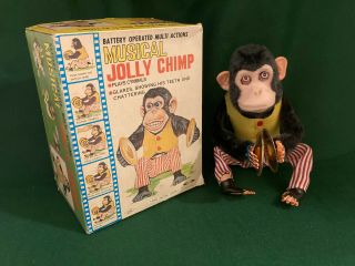 Vintage Mechanical Toy Chimp Japan Non " Musical Jolly Chimp "