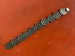 Vintage 925 Mexico Sterling Silver Spiral Link Bracelet 7.  25 ",  39.  5 Grams