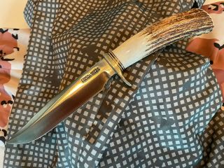 Randall Made Knife Vintage Model - 12 Little Bear Stag Handle 6” - Blade With Sheath
