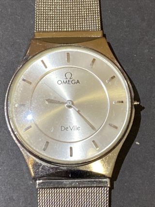 Vintage Omega Deville Quartz 30mm Men’s Watch Silver Tone