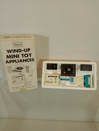Vintage Sears Wind - Up Mini Toy Appliances 49 - 11308 Sewing Machine Buffer Stereo
