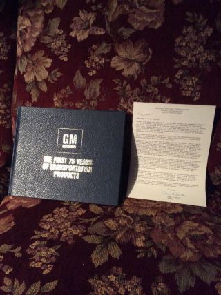 Vintage 1983 Gm The First 75 Years Of Transportation Products Book With Letter