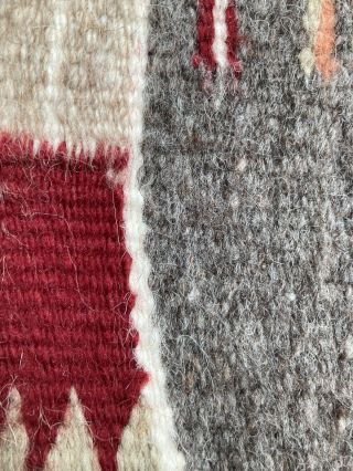 vintage Yei rug/weaving homespun wool brilliant colors vegetal dye 30x22in. 3