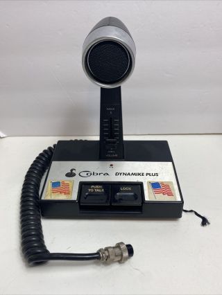 Vtg Cobra Dynamike Plus Model Ca - 60 Microphone Base Station Desk Read Descriptio
