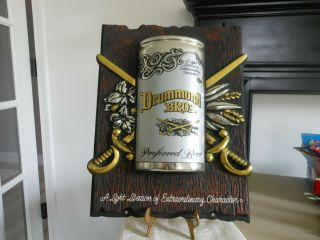 1973 Drummond Bros Beer Falls City Brewing Louisville Ky Wall Mount Shaped Sign