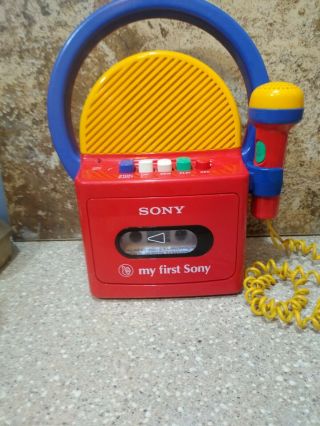 " My First Sony " Tcm - 4300 Cassette Player W/ Microphone Great