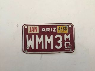 Vintage Motorcycle License Plate Az Arizona