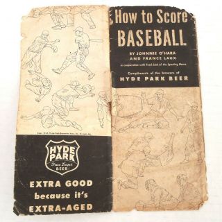 1945 World Series How To Score Baseball Hyde Park Beer Advertising Stan Musial
