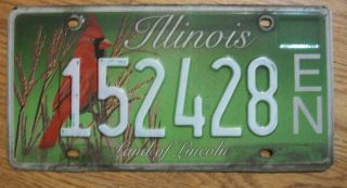 Single Illinois License Plate - 152428 - Cardinal - Land Of Lincoln