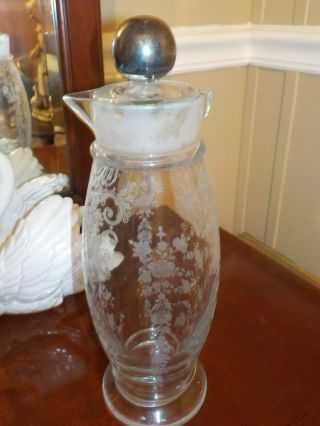 Cambridge Vintage Chantilly Etched Crystal Cocktail Shaker.  Gorgeous