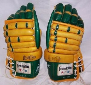 Vintage Franklin All Leather Model 6718 Derek Sanderson Endorsed Hockey Gloves