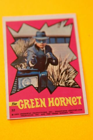 Collectible 1966 Trading Sticker 32 The Green Hornet Van Williams With Gun