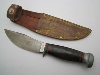 Vintage Marbles Gladstone Boy Scout Bsa Knife Leather Sheath Nr