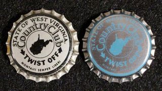 2 Country Club West Virginia Plastic Beer Bottle Cap Goetz St Joseph Missouri Wv