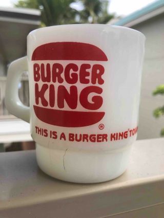 Vintage Fire King This is a Burger King Town Advertising Coffee Mug 2