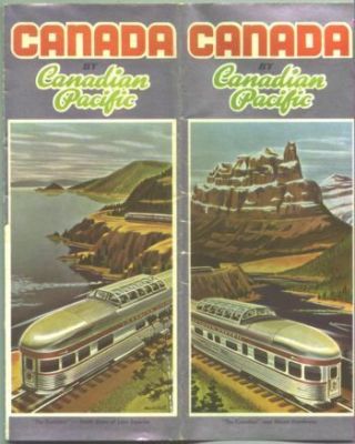 1950s Canadian Pacific Travel Brochure / Great Cover Graphics And Pictures