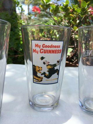 Set of 4 Guinness Pint Beer Glasses (toucan,  lion,  ostrich,  tortise) 3