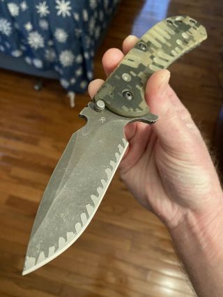 Zero Tolerance Zt 0561 Customized Doberman Knives Flipper Folding Knife Rare