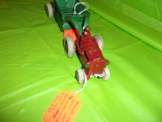 Circa 1930 ' s ARCADE CAST IRON ALLIS CHALMERS TRACTOR&TRAILOR WITH WHITE TIRES 2 2