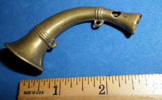 Vintage Early Brass Toy Whistle Fox Hunting Horn Style