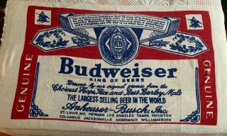 Nos Dead Stock Vintage Budweiser Label Beach Towel Anheuser Busch Beer 64 " X34 "