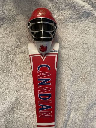 Figural Molson Canadian Goalie Mask Tap Handle