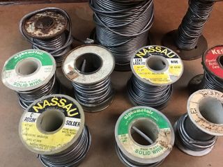 Vintage Wire Solder Mixed Brands 9lbs Nassau Kester 3
