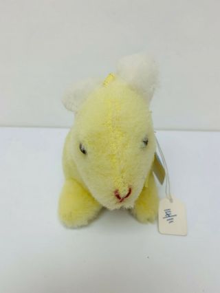 Vintage 1960s Plush Pram Toy Omega Little Lemon Bunny Rabbit Old Stock 2