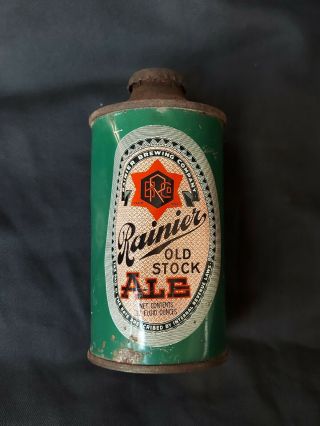 Rainier Brewing Company Old Stock Ale Cone Top Beer Can 12 Ounces