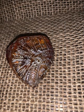 Antique Rare Natural Baltic Amber Carved Indian Chief Inclusions Natural