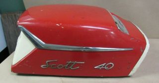 Vintage Mcculloch Red And White 40 Hp Outboard Top Cowling Hood