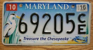 Single Maryland License Plate - 2016 - 69205ce - Treasure The Chesapeake