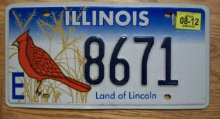 Single Illinois License Plate - 2012 - 8671 - Cardinal - Land Of Lincoln