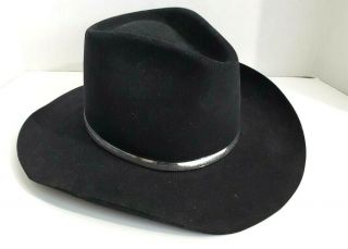 Resistol Quicksilver Texas Usa Made Black Western Cowboy Hat 7 - 3/4 Xxxx Beaver