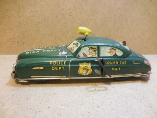 1949 Dick Tracy Squad Car Tin Litho Wind - Up
