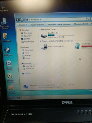 Vintage Laptop Dell Inspiron 1000 Windows XP 7,  Office 2007,  Intel 2.  2 GHz 40GB 2