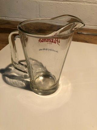 Vintage Hamm ' s Heavy Glass Beer Pitcher Old Hamms Collectible 2
